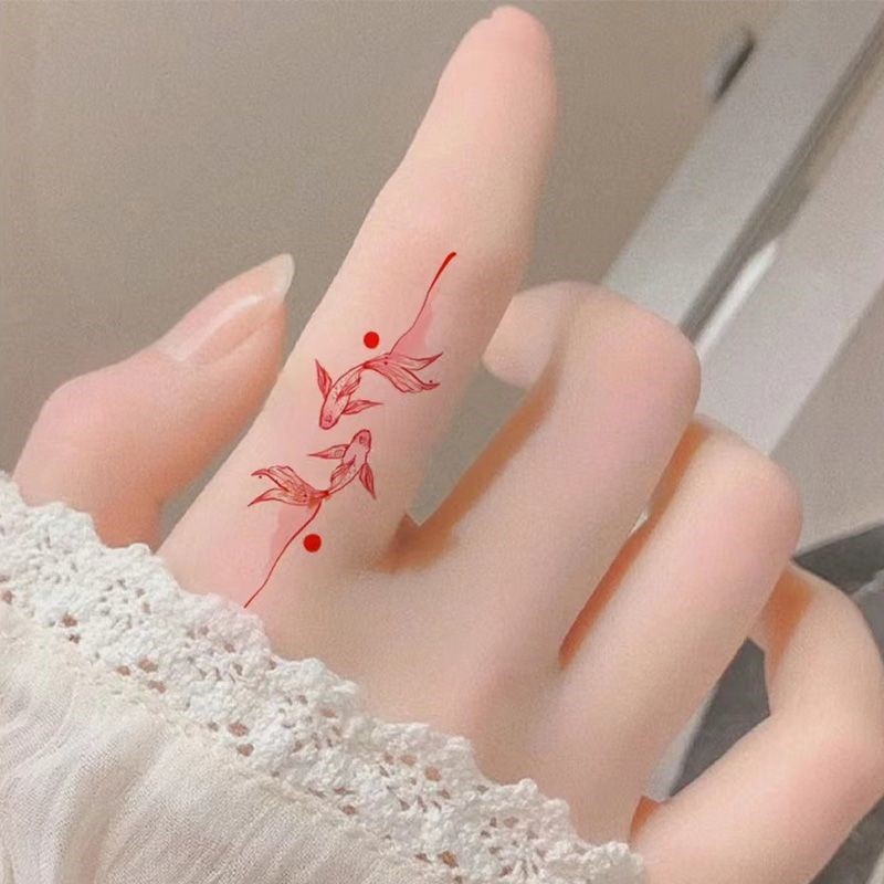 Hình Xăm Dán Tạm Thời Chống Nước Hình Cá Chép Nhỏ Thanh Lịch