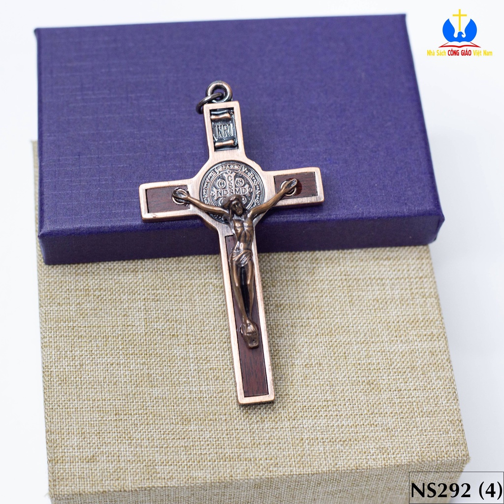 Thánh giá - Tượng Chúa chịu nạn mạ đồng treo tường 7cmx 4.5cm mã NS292 - Quà tặng Công Giáo