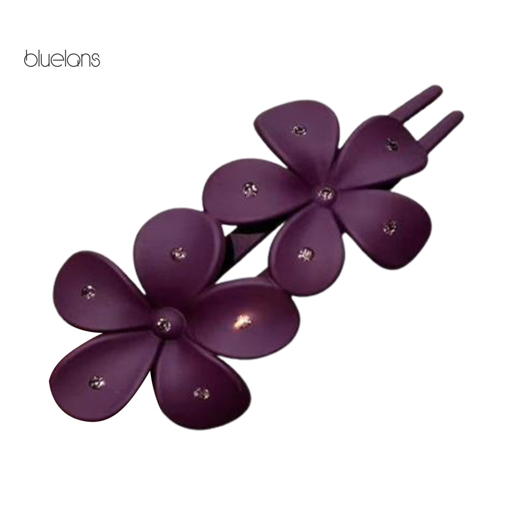 Kẹp Tóc Đính Đá Màu Trơn Chống Trượt Trọng Lượng Nhẹ Thời Trang Cho Nữ