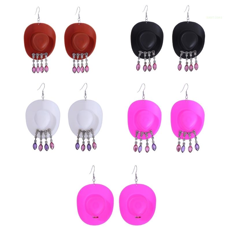 Bông Tai Hình Nón Cao Bồi Đính Đá Phối Tua Rua Thời Trang Cho Nữ