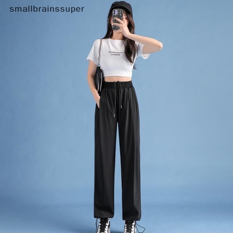 Quần Dài Dáng Rộng Bằng Lụa Lạnh Nhanh Khô Thời Trang Mùa Hè Giản Dị Dành Cho Nữ SBS