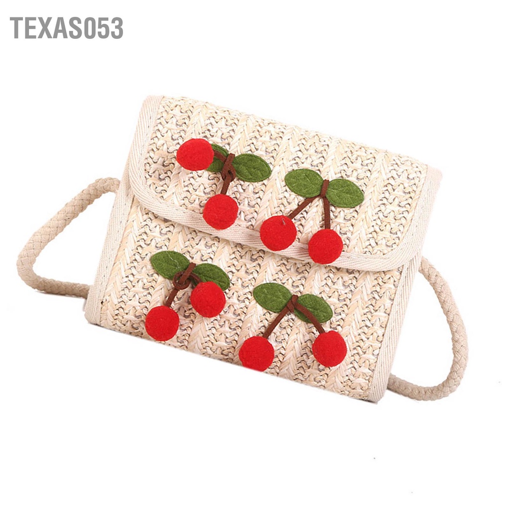 Texas053 Phụ Nữ Ống Hút Túi Vuông Dễ Thương Đi Biển Mùa Hè Sứ Giả Đan Anh Đào Tô Điểm