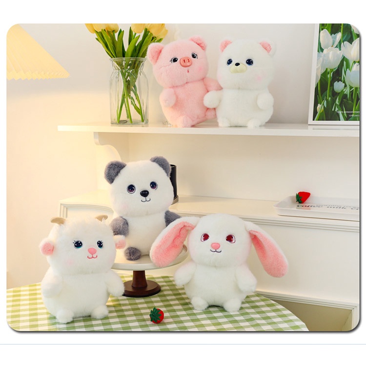 Thú Nhồi Bông Hình Heo / Thỏ Trắng Dễ Thương