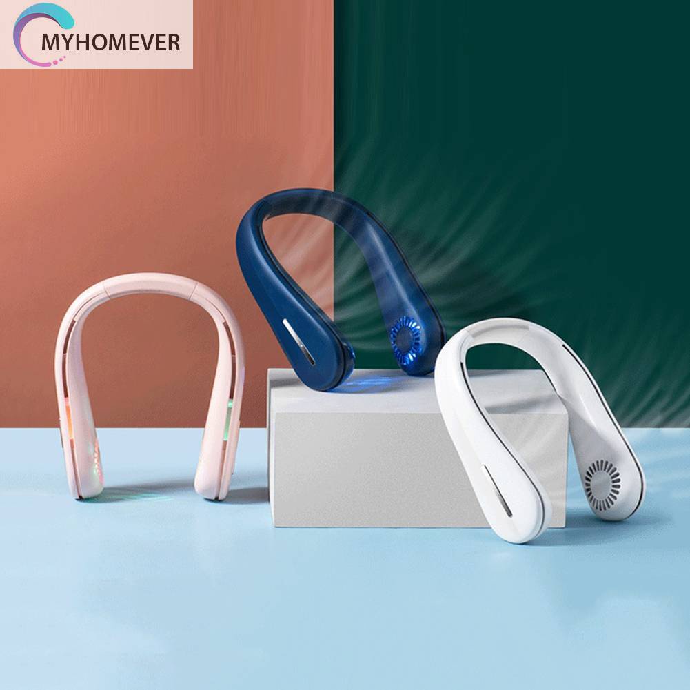 Quạt Làm Mát Đeo Cổ 3 Tốc Độ 2400Mah Tiện Dụng Mang Theo Du Lịch / Chơi Thể Thao