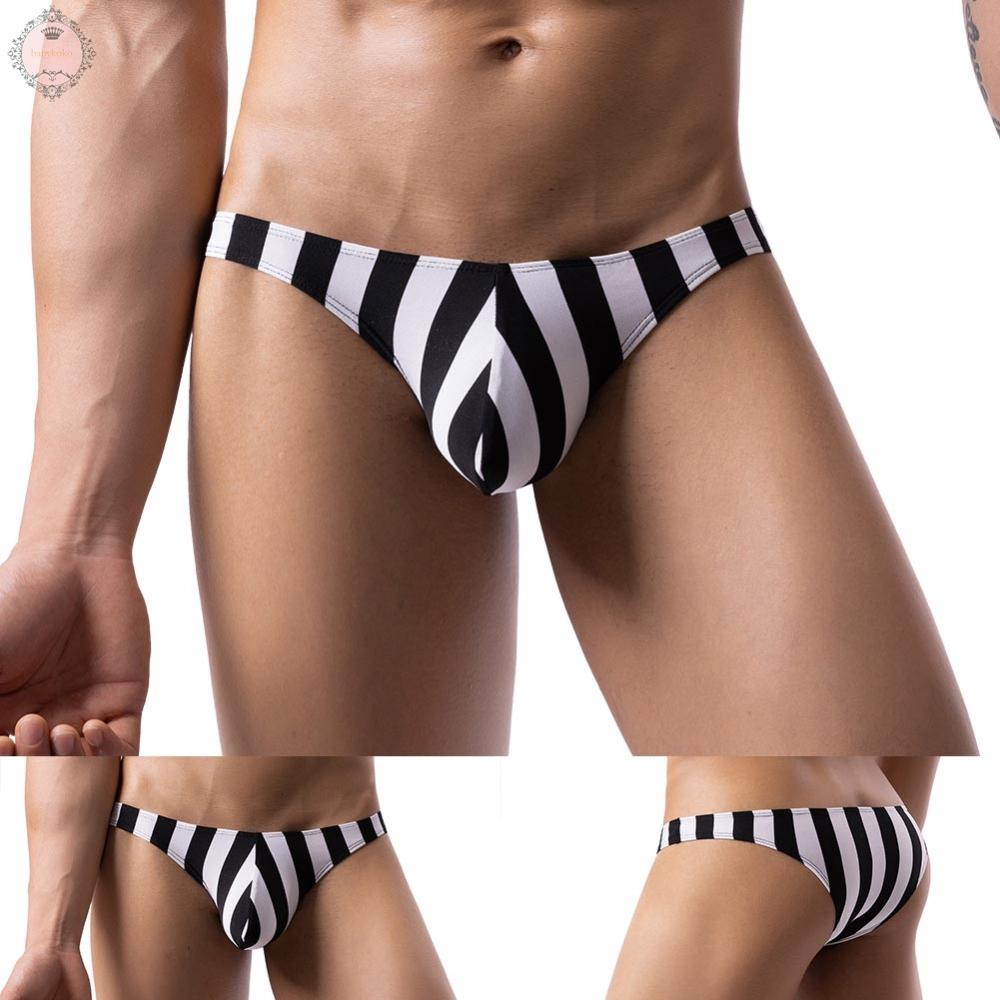 Men Bikini Elastic Bulge Pouch Low Rise G-String Briefs Swimwear Thong Underwear