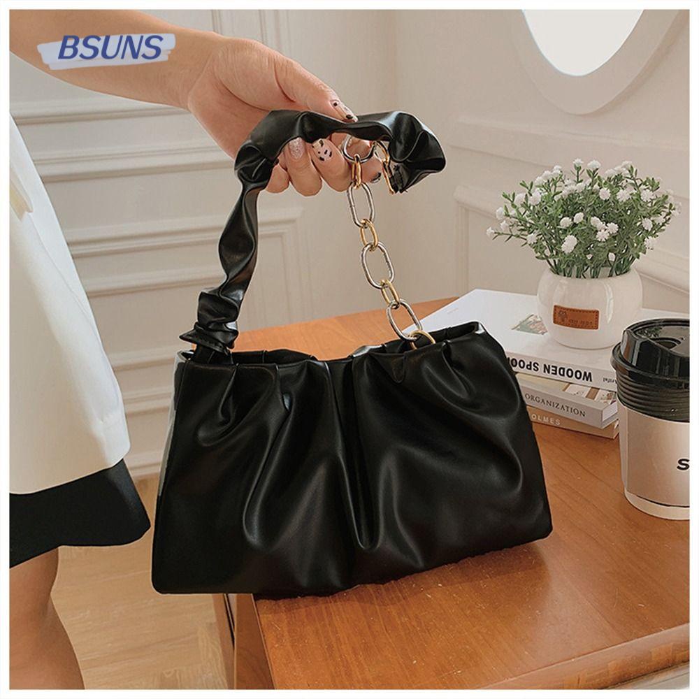 BSUNS Túi Xách Da PU Màu Trơn Cỡ Lớn Thời Trang Cho Nữ