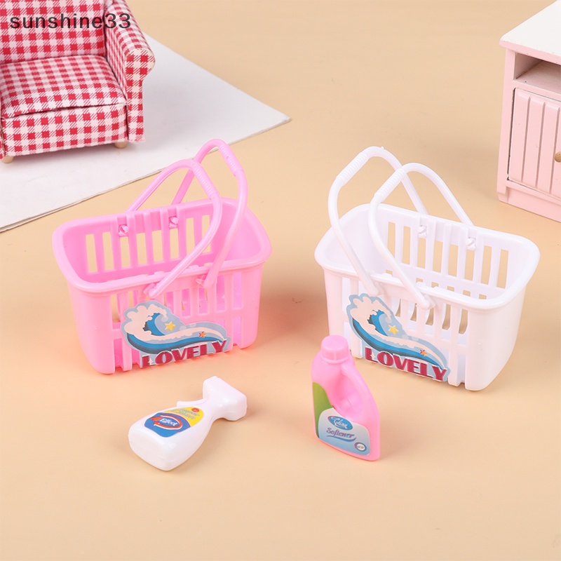 1 Bộ Giỏ Đựng Đồ Giặt Bằng Sắt Dùng Trang Trí Nhà Búp Bê