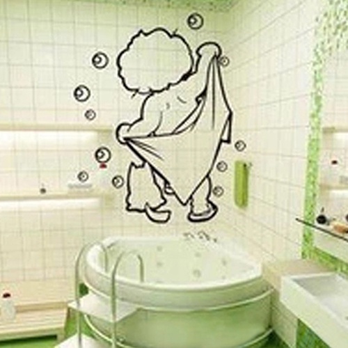 Miếng Dán Tường Hình Mắt Kính Vui Nhộn Chống Thấm Nước Có Thể Tháo Gỡ Cho Phòng Tắm