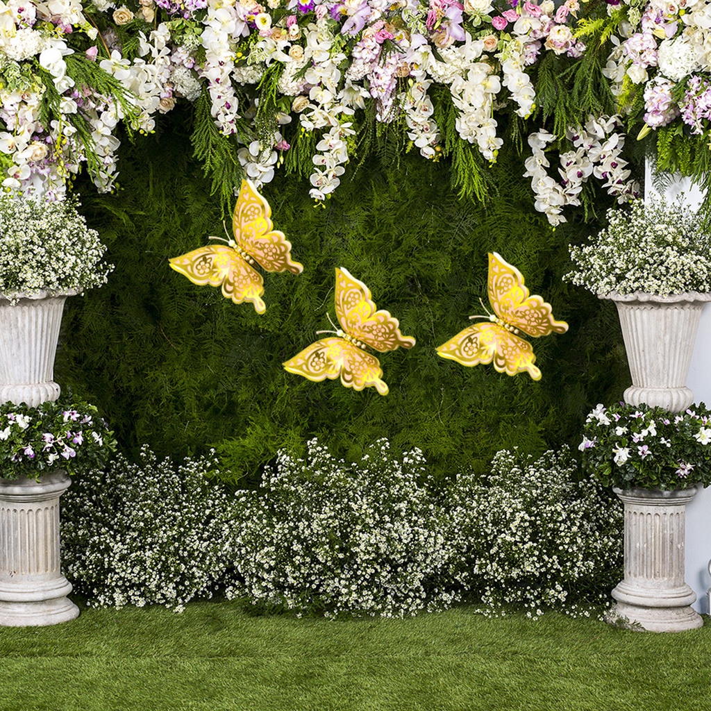 Miếng Dán Tường Bốn Lớp Họa Tiết Bướm 3D Độc Đáo Trang Trí Nhà Cửa