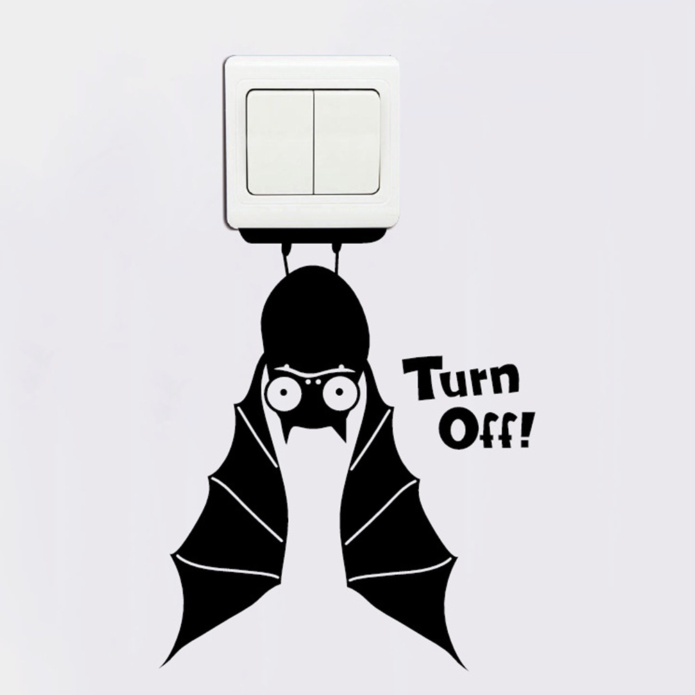 Miếng Dán Trang Trí Công Tắc Hình Dơi Độc Đáo