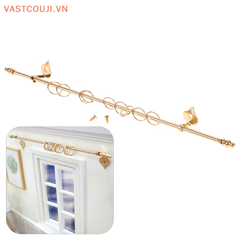 Rèm Cửa Sổ Kim Loại Mạ Vàng Tỷ Lệ 1: 12 Dùng Trang Trí Nhà Búp Bê