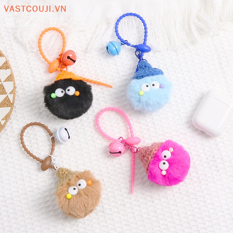 Móc Khóa Quả Cầu Lông Xù Hoạt Hình VASTJI Dễ Thương Dành Cho Nữ