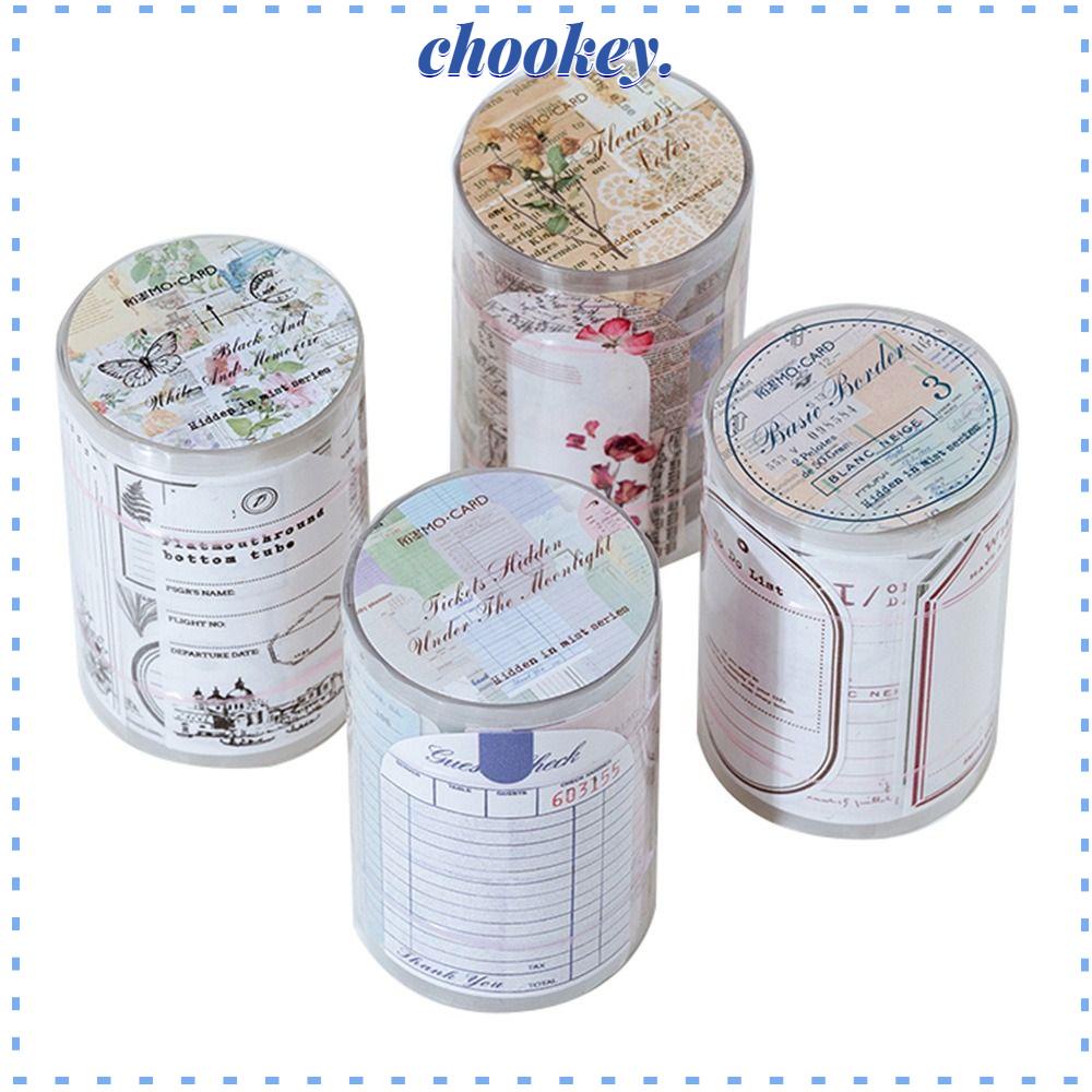 CHOOKEY Băng Keo Dán Trang Trí Sổ Tay DIY 4 Phong Cách Cổ Điển