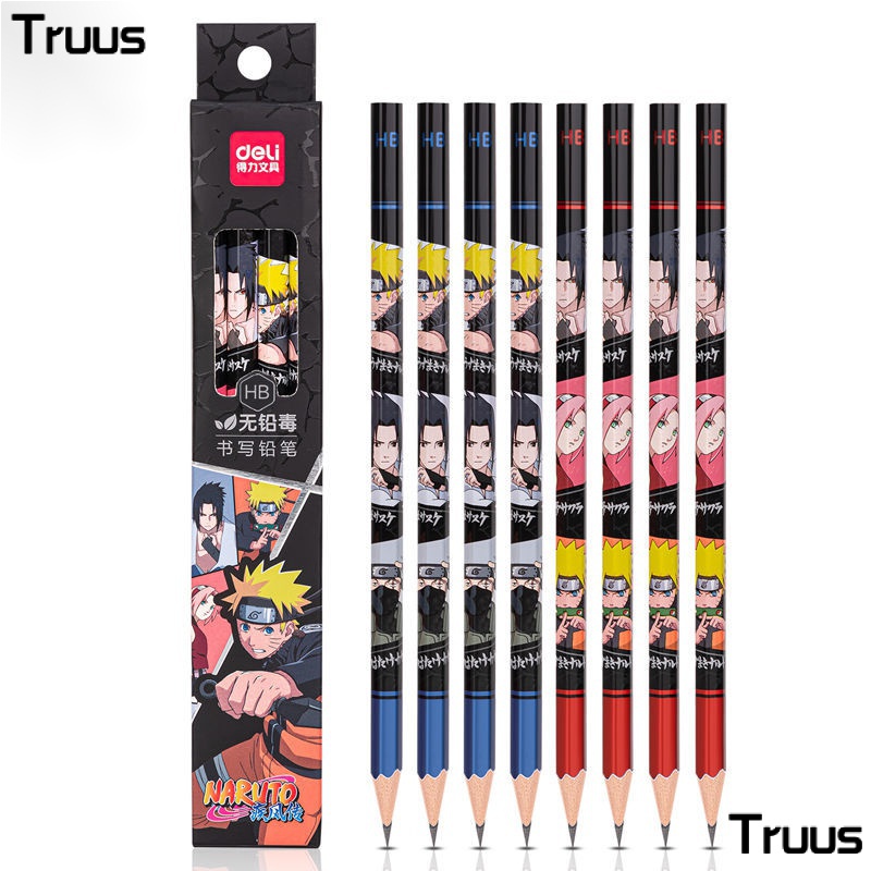 Bút Chì 2B HB Không Độc Hại Họa Tiết Hoạt Hình Naruto Lục Giác Mạnh Mẽ Sáng Tạo Dành Cho Học Sinh Tiểu Học