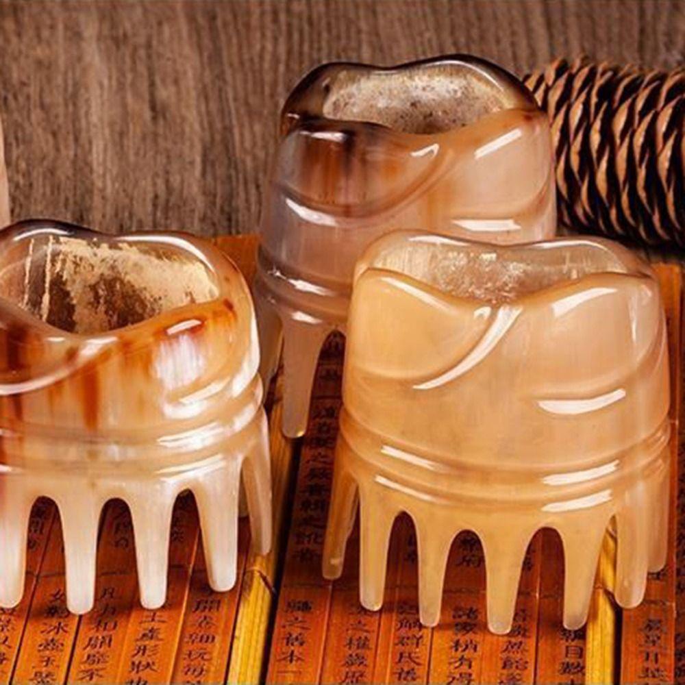 Lược Chải Tóc Mát Xa Da Đầu Răng Thư Giãn Bằng Hạt Trâu Đen Ox