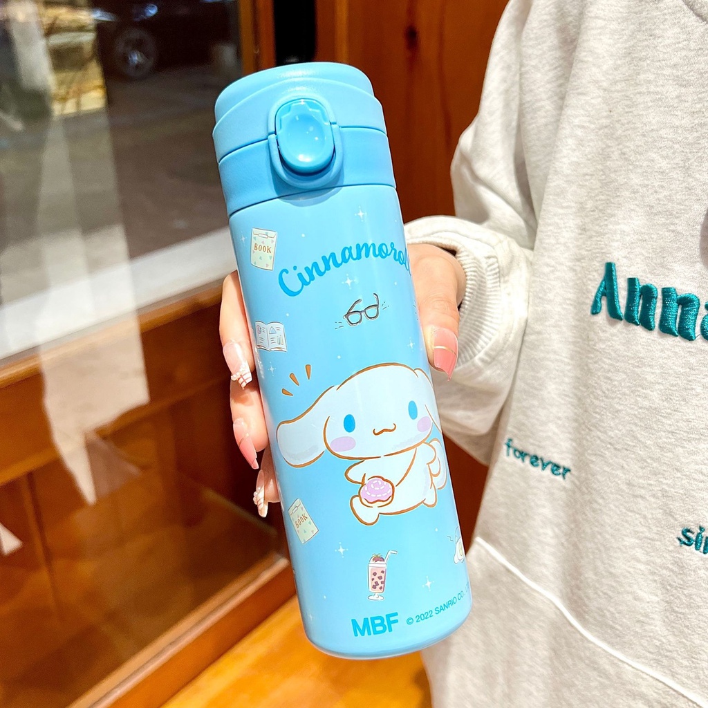 SANRIO Bình Nước Giữ Nhiệt Bằng Thép Không Gỉ 316 In Hình Kuromi Hello Kitty / Cinnamoroll Cho Học Sinh Tiểu Học