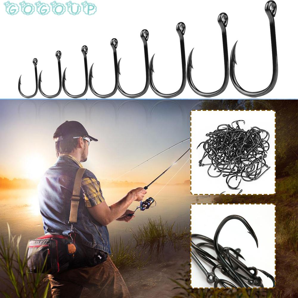 GOGOUP Set 100 Lưỡi Câu Cá Bằng Thép Carbon Chất Lượng Cao