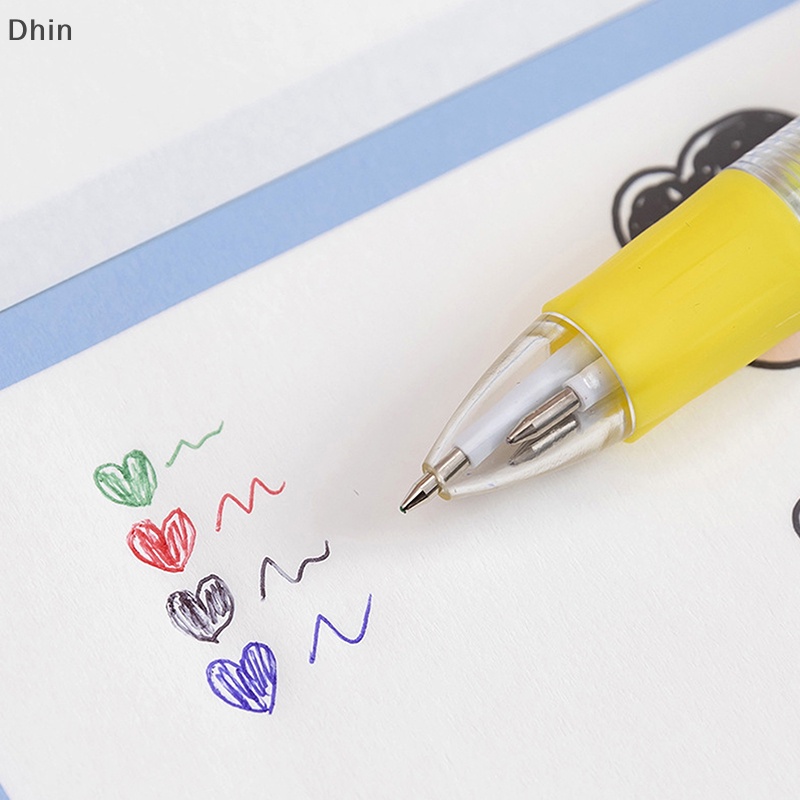 Bút Bi Mini 4 Màu Họa Tiết Động Vật Hoạt Hình Dễ Thương