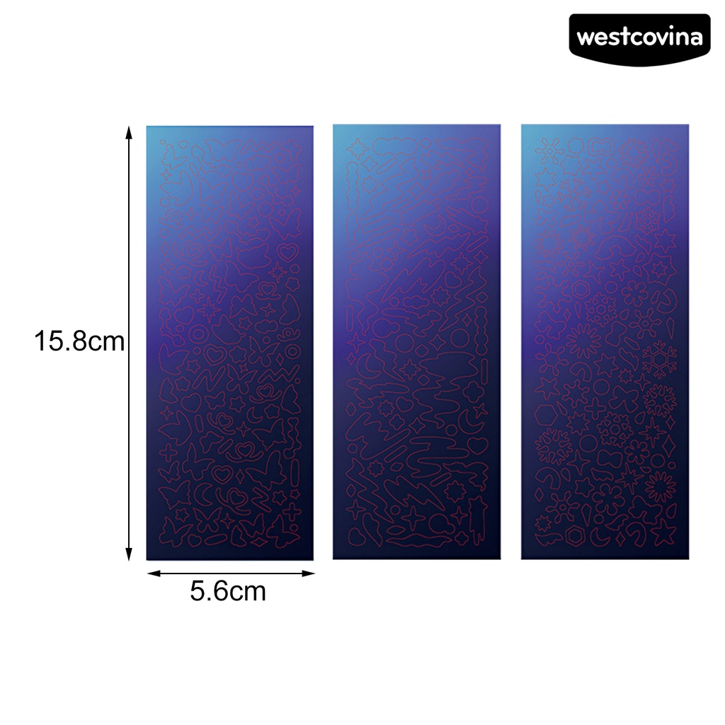 [WSTN]✎Bộ 3 Miếng Dán Trang Trí Sổ Tay Lấp Lánh DIY