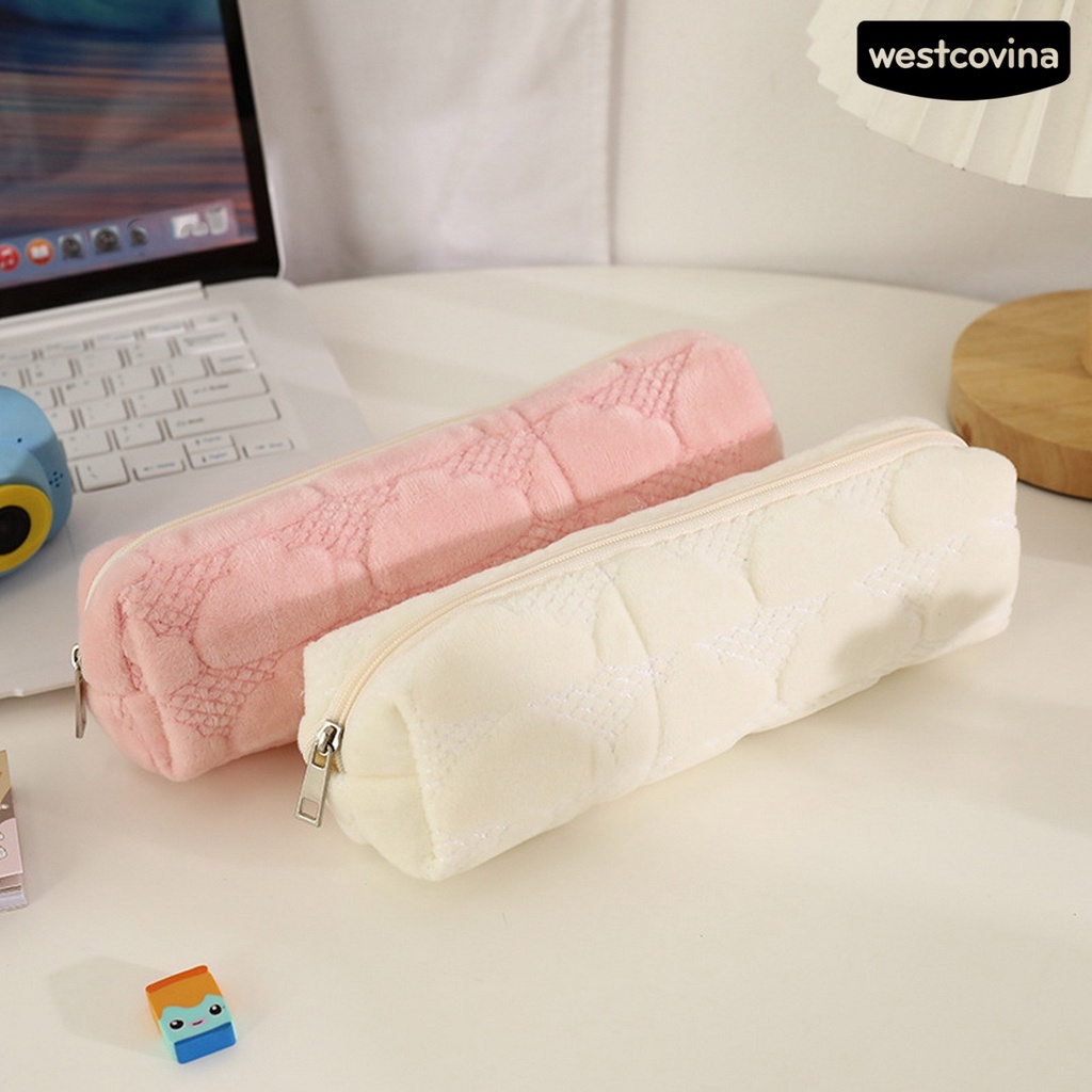[WSTN] [WSTN]✎Túi Đựng Bút Cầm Tay Bằng Vải Bông Sức Chứa Lớn Có Khóa Kéo In Họa Tiết Đám Mây Dễ Thương