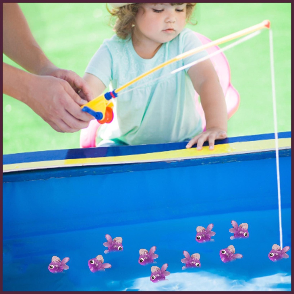 Set 10 Tượng Cá Vàng Mini Nhân Tạo Bằng Nhựa Mềm Trang Trí