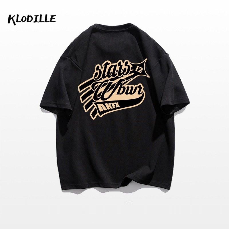 Áo Thun Tay Ngắn Dáng Rộng Chất Liệu 100% Cotton In Hoạ Tiết Đơn Giản Trẻ Trung Cho Nam Giới