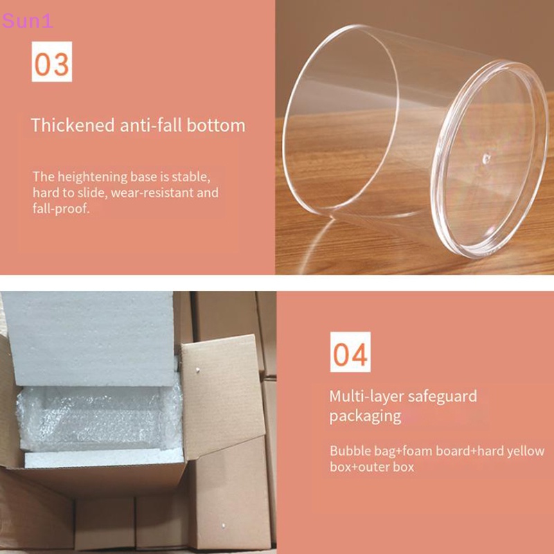 Sun1 &gt; Hộp Đựng Tăm Bông Bằng Acrylic Trong Suốt Hình Tròn Có Nắp Đậy