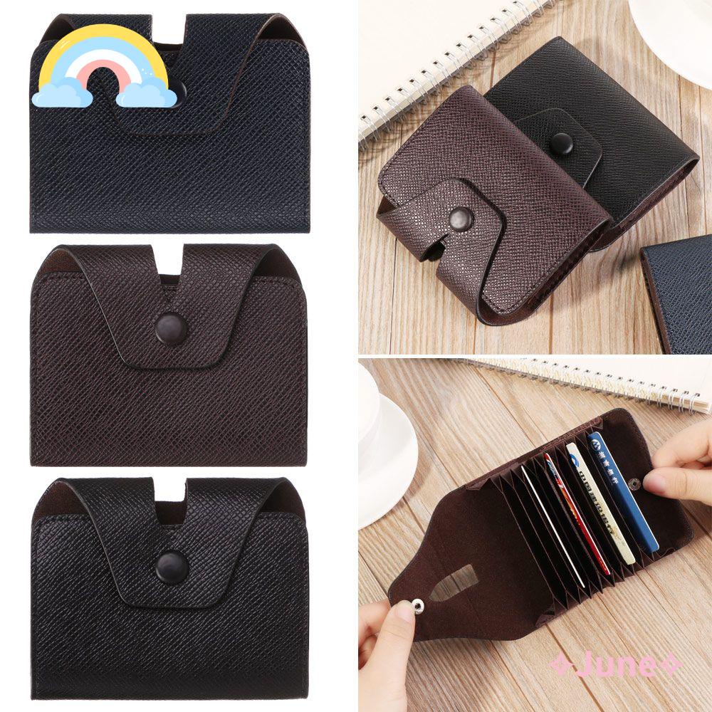 JUNE Ví Da PU Mini Đựng Thẻ Tín Dụng Dành Cho Nam