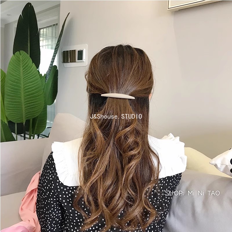 Kẹp Tóc Lò Xo Bằng acrylic Màu Nhám Phong Cách Hàn Quốc KF648