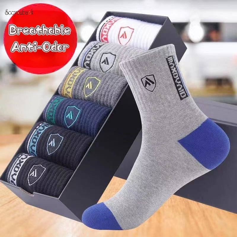 Đôi Vớ Cotton Thoáng Khí Thấm Hút Mồ Hôi Chống Trượt Mềm Mại Màu Sắc Ngẫu Nhiên Dành Cho Nam