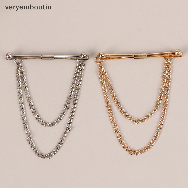 Trâm Cài Áo Phối Dây Xích Tua Rua Thời Trang Cao Cấp Sang Trọng Cho Nam