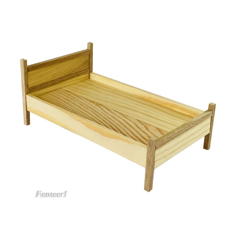 Mô Hình Giường Ngủ Mini Tỉ Lệ 1 / 12 Trang Trí Nhà Búp Bê