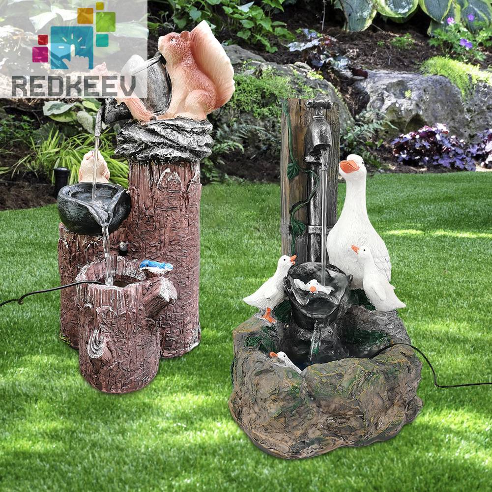 Tượng Hình Động Vật Bằng Nhựa Resin Giao Diện USB Trang Trí Sân Vườn