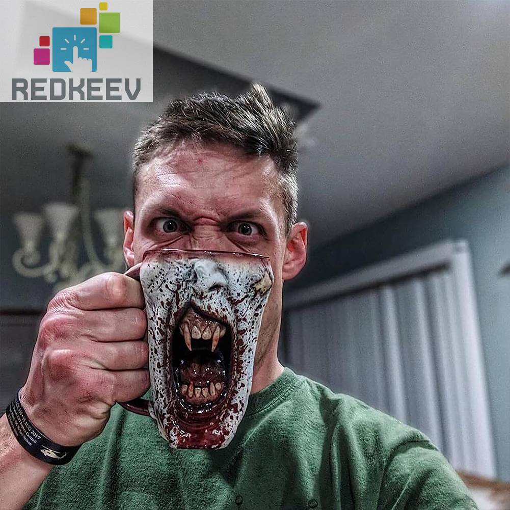 Cốc Cà Phê Kinh Dị Phong Cách Gothic Halloween Vui Nhộn Trang Trí Gia Đình Bạn Bè