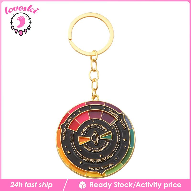 Móc Khóa Hình Bánh Xe Tráng Men 5cm Nhiều Màu Sắc Thời Trang