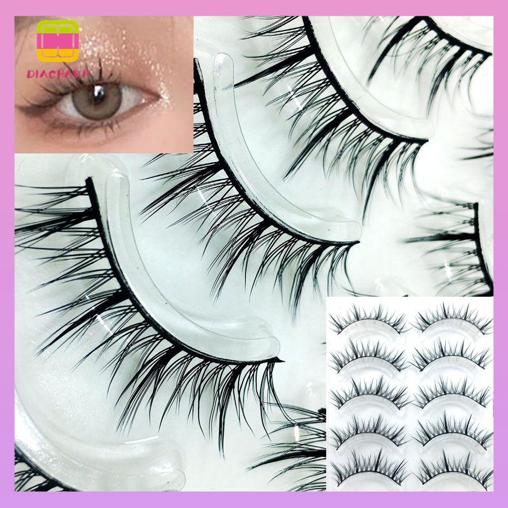 DIACHAVN Set 5 Cặp Lông Mi Giả Mềm Mại Dành Cho Nữ