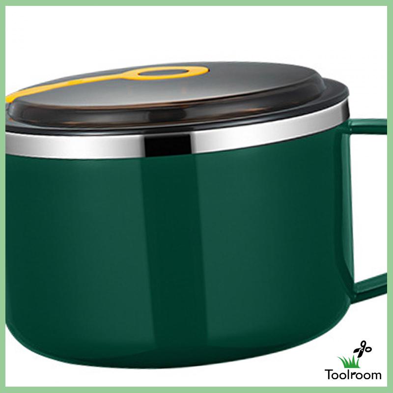 Tô Ăn Mì Có Nắp Và Tay Cầm Bằng Thép Không Gỉ Tiện Lợi