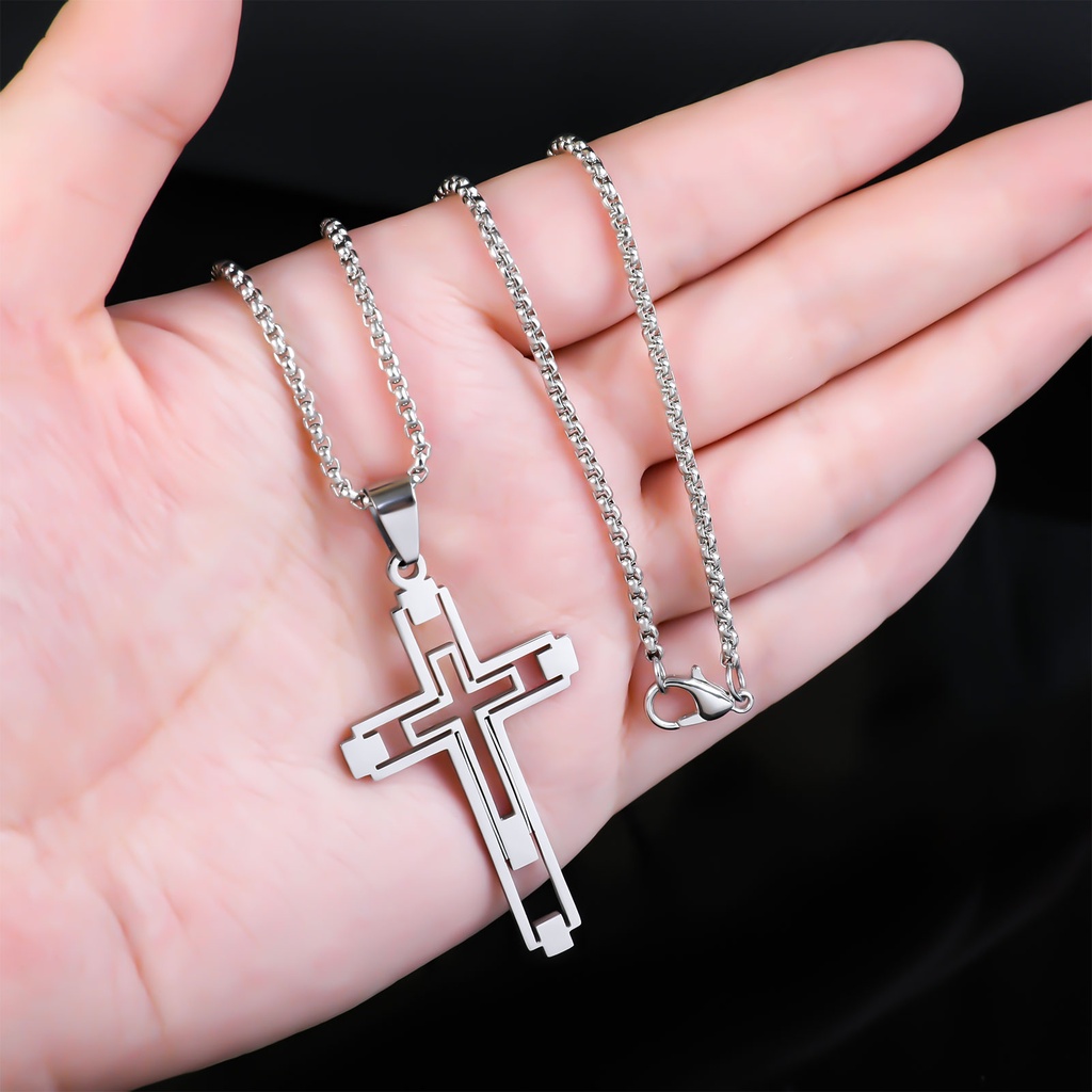 Ygt Vòng Cổ Choker Bằng Thép Không Gỉ Hình Thánh Giá Màu Vàng / Bạc Thời Trang Cho Nam Và Nữ