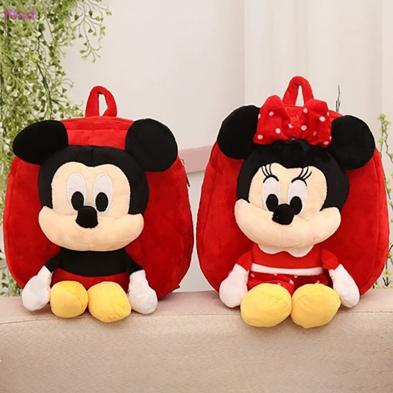 {Ffsd} Ba Lô Lông Xù Hình Nhân Vật Hoạt Hình Disney Chuột Mickey Minnie Dễ Thương Dành Cho Trẻ Em *