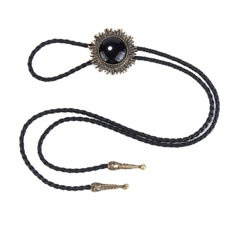 Cà Vạt Bolo Bằng Hợp Kim Đính Đá Quý Phong Cách Phương Tây Cho Nam