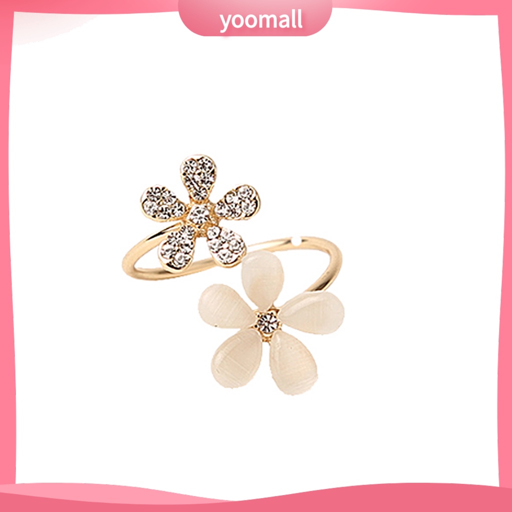 Nhẫn Hở Đính Đá Opal Nhân Tạo Trọng Lượng Nhẹ Tùy Chỉnh Thời Trang Cho Nữ