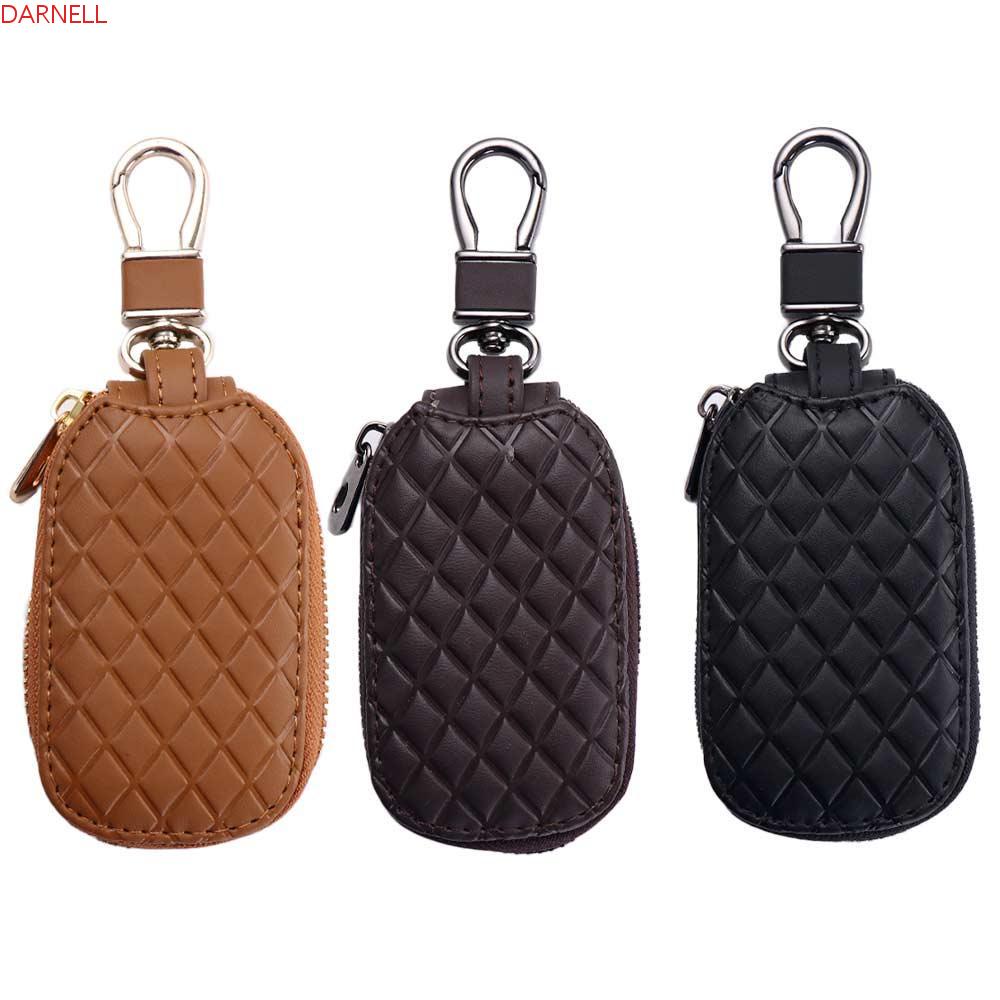 DARNELL Túi Đựng Chìa Khóa Xe Hơi Bằng Da PU Có Khóa Kéo Tiện Dụng