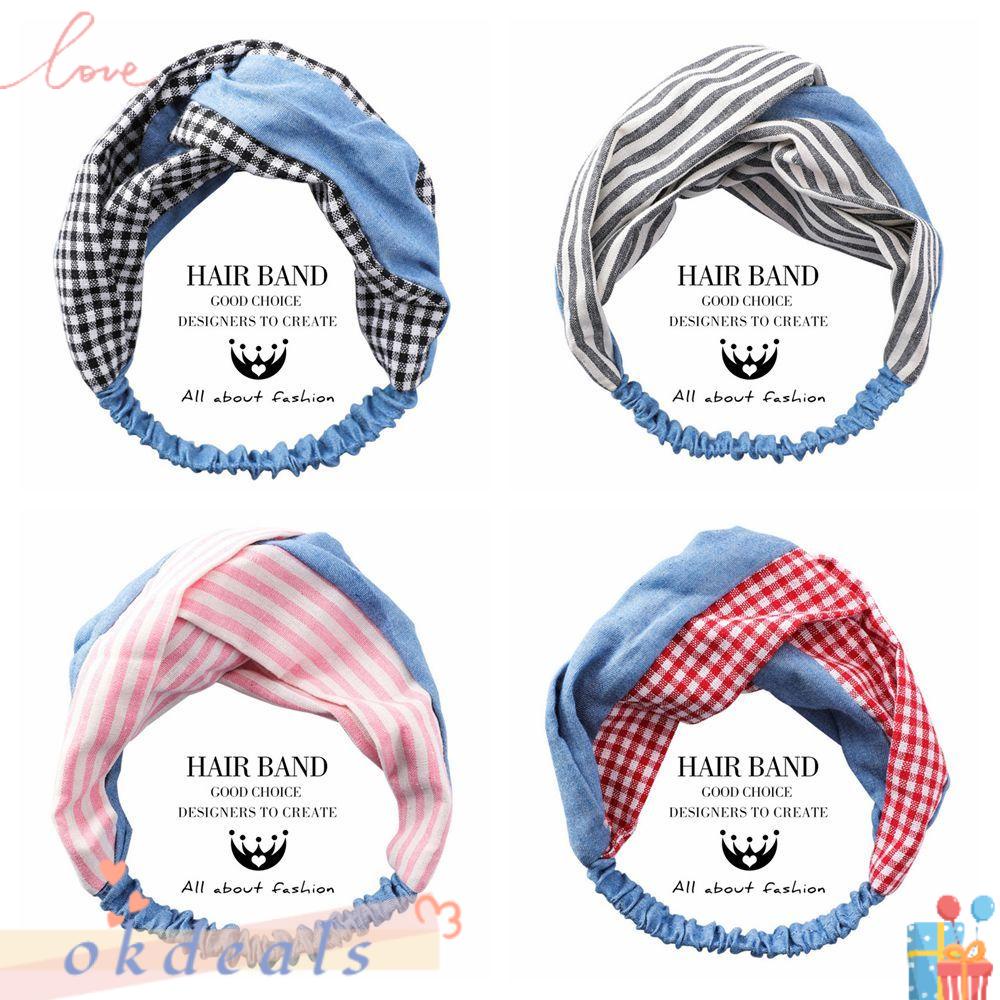 OKDEALS Băng Đô Cài Tóc Thắt Nút Họa Tiết Hoa Phong Cách Hàn Quốc Cho Nữ