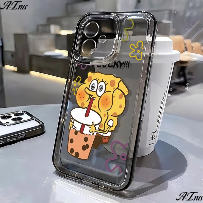 Ốp Điện Thoại Dẻo Họa Tiết Hoạt Hình SpongeBob Dễ Thương Chống Sốc Cho iPhone14Promax 127 11 8p EMS1 13