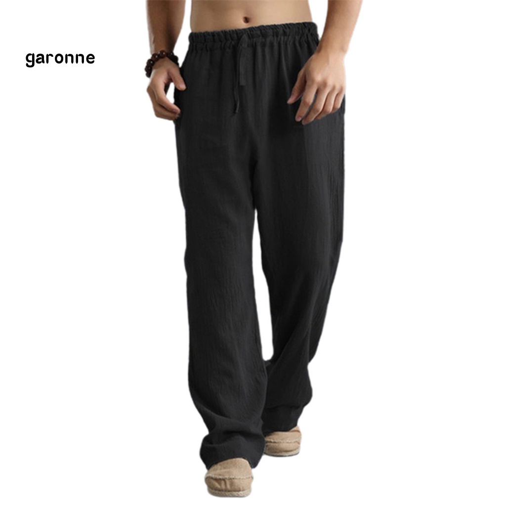 Quần Dài Lưng Thun Màu Sắc Đơn Giản Thoáng Khí Thời Trang Đường Phố Cho Nam