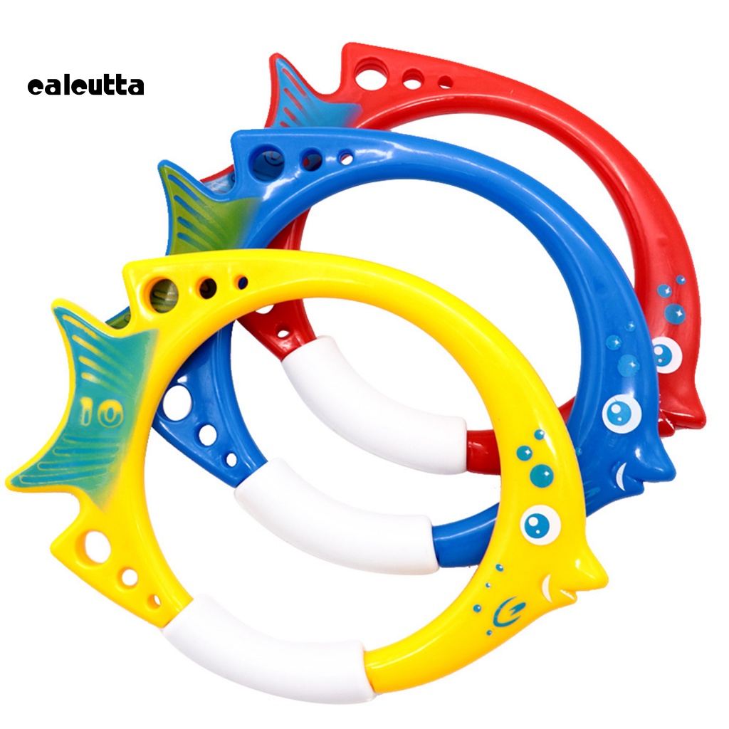 Set 3 Vòng Nhẫn Nhựa Hình Cá Hoạt Hình An Toàn Cho Bé Tập Bơi