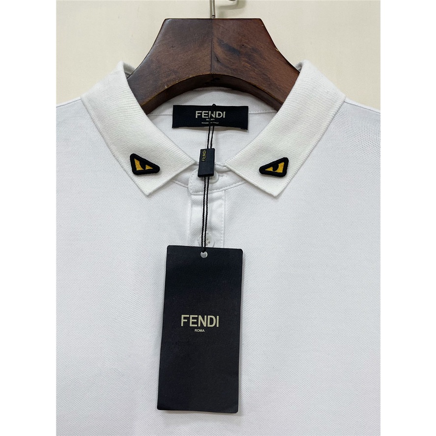 Áo Thun polo Nam Tay Ngắn Thêu Họa Tiết Fendi1 Size S-4XL