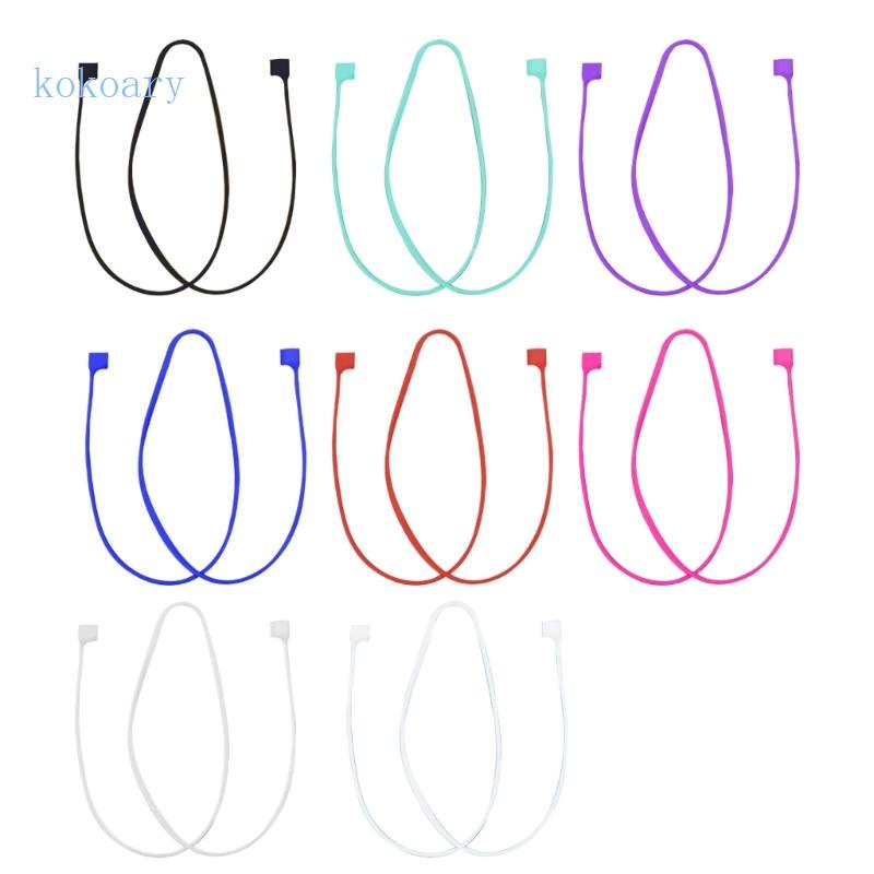 Dây Đeo Cổ Bằng Silicone Mềm Chống Thất Lạc Cho Tai Nghe 2 Dây