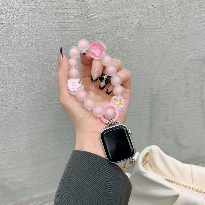 Dây Đeo Đồng Hồ Dạng Chuỗi Hạt Ngọc Trai 38mm 42mm 40MM 44mm 41MM 45MM 49mm Cho Apple Watch Series 8 7 6 SE 5 4 3