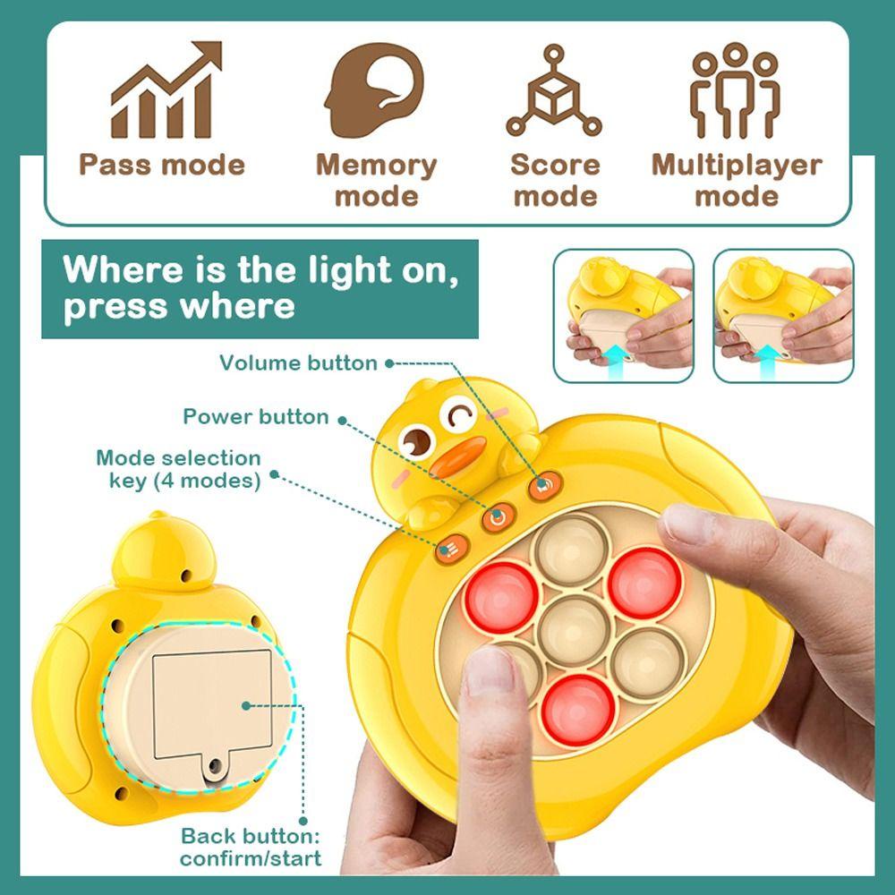 ANEMONE Pinch Trò Chơi Nhấn Nhanh Tay Cầm Hình Gấu / Vịt Hoạt Hình Có Đèn LED Cho Trẻ Em